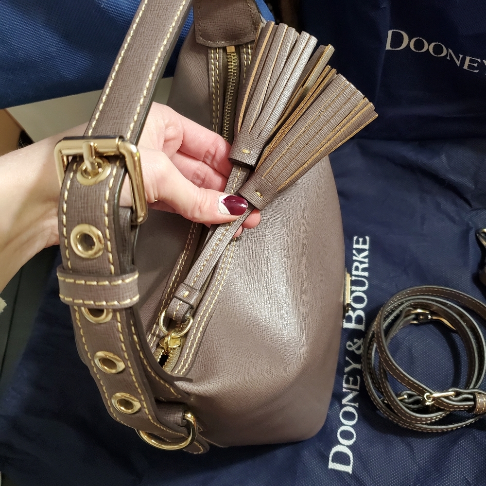 Dooney & Burke Hobo soulder Saffiano Leather Finish Gold color accessories